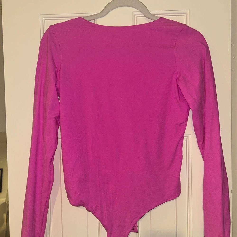 Skims pink longsleeve bodysuit